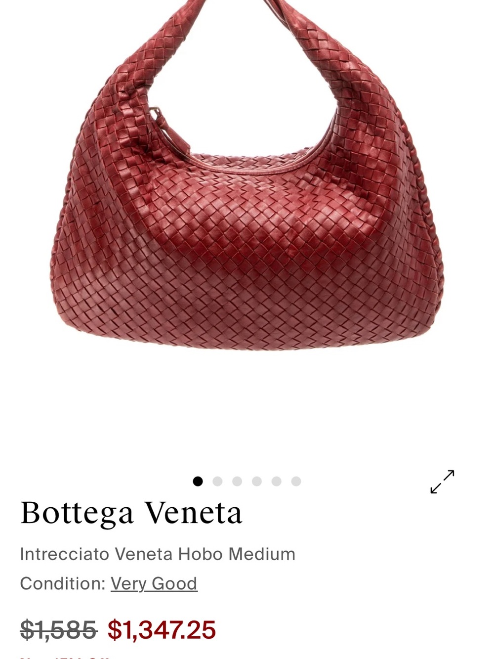 ON HOLD - Bottega Venetta Hobo Bag Red - Picture 6 of 6